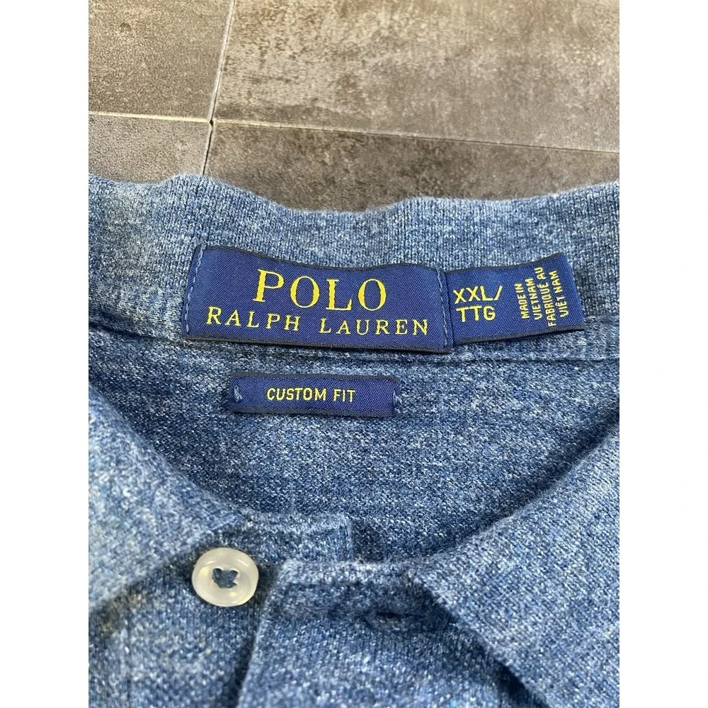 Ralph Lauren Polo Men's Custom Short Sleeve Collard Blue Shirt Size 2XL